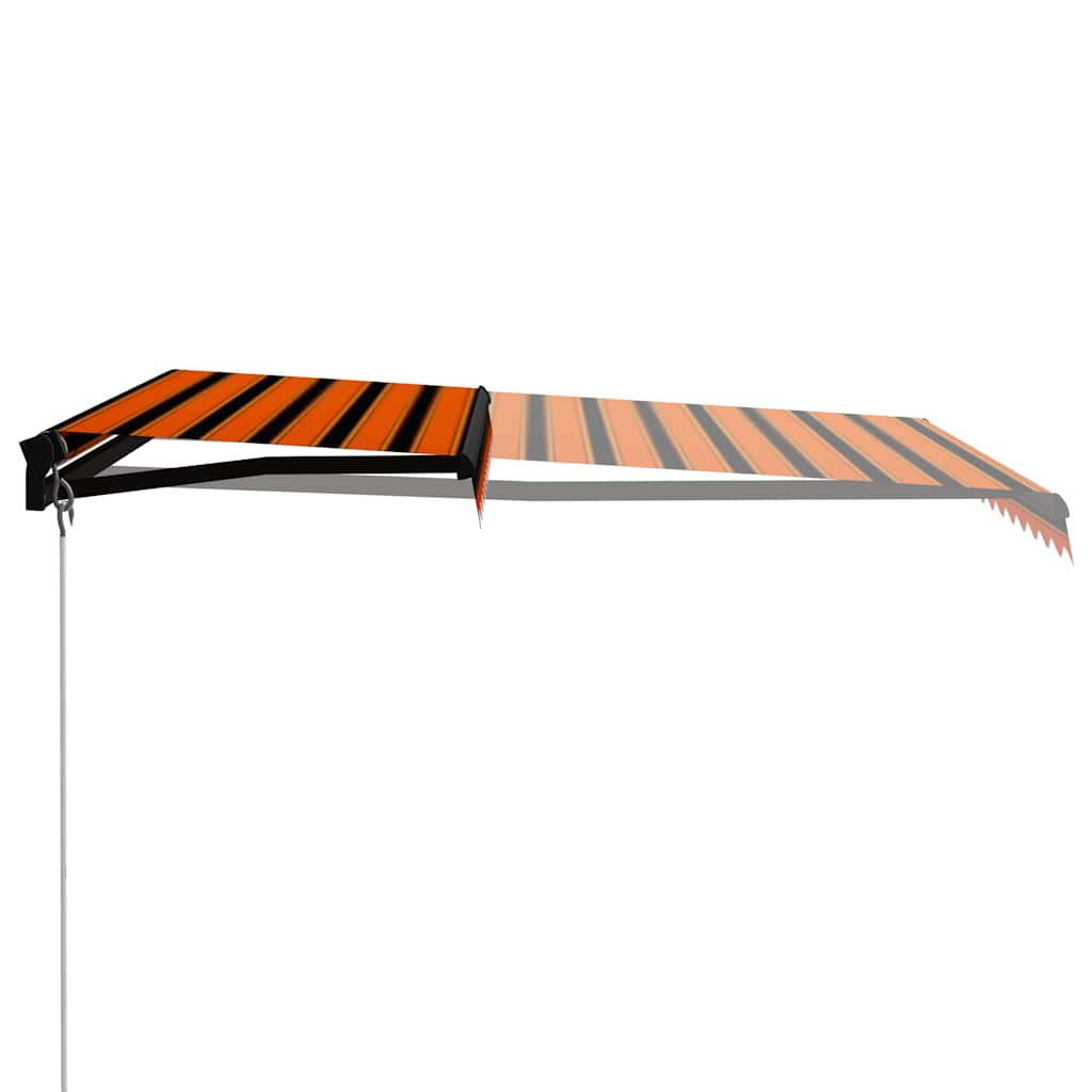 Luifel handmatig uittrekbaar 350x250 cm oranje en bruin is nu te koop bij PeponiXL, paradijselijk wonen!