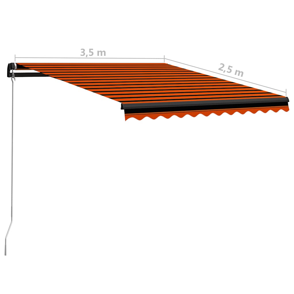 Luifel handmatig uittrekbaar 350x250 cm oranje en bruin is nu te koop bij PeponiXL, paradijselijk wonen!