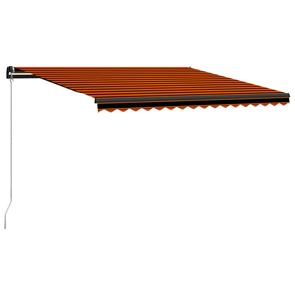 Luifel handmatig uittrekbaar 450x300 cm oranje en bruin is nu te koop bij PeponiXL, paradijselijk wonen!