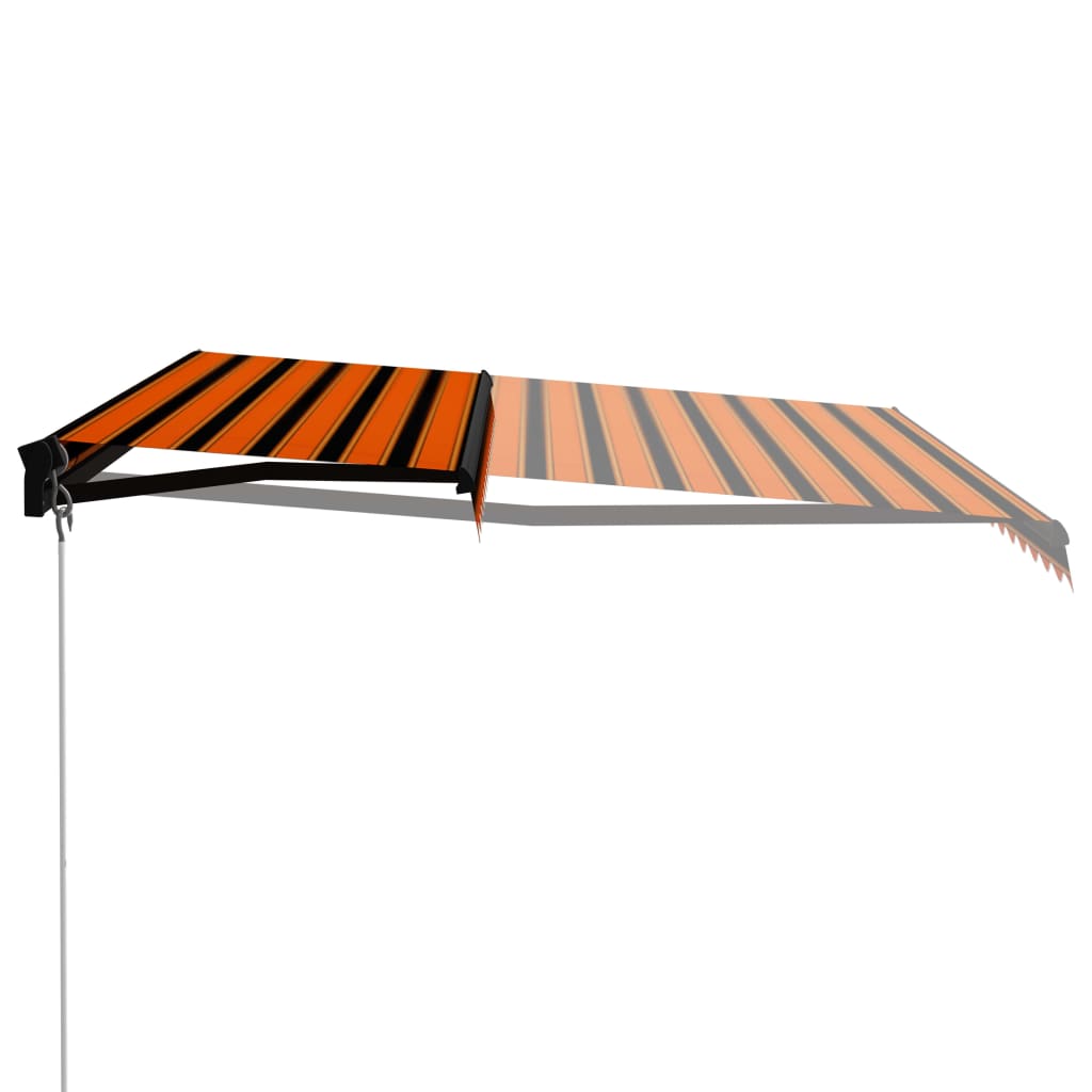 Luifel handmatig uittrekbaar 450x300 cm oranje en bruin is nu te koop bij PeponiXL, paradijselijk wonen!