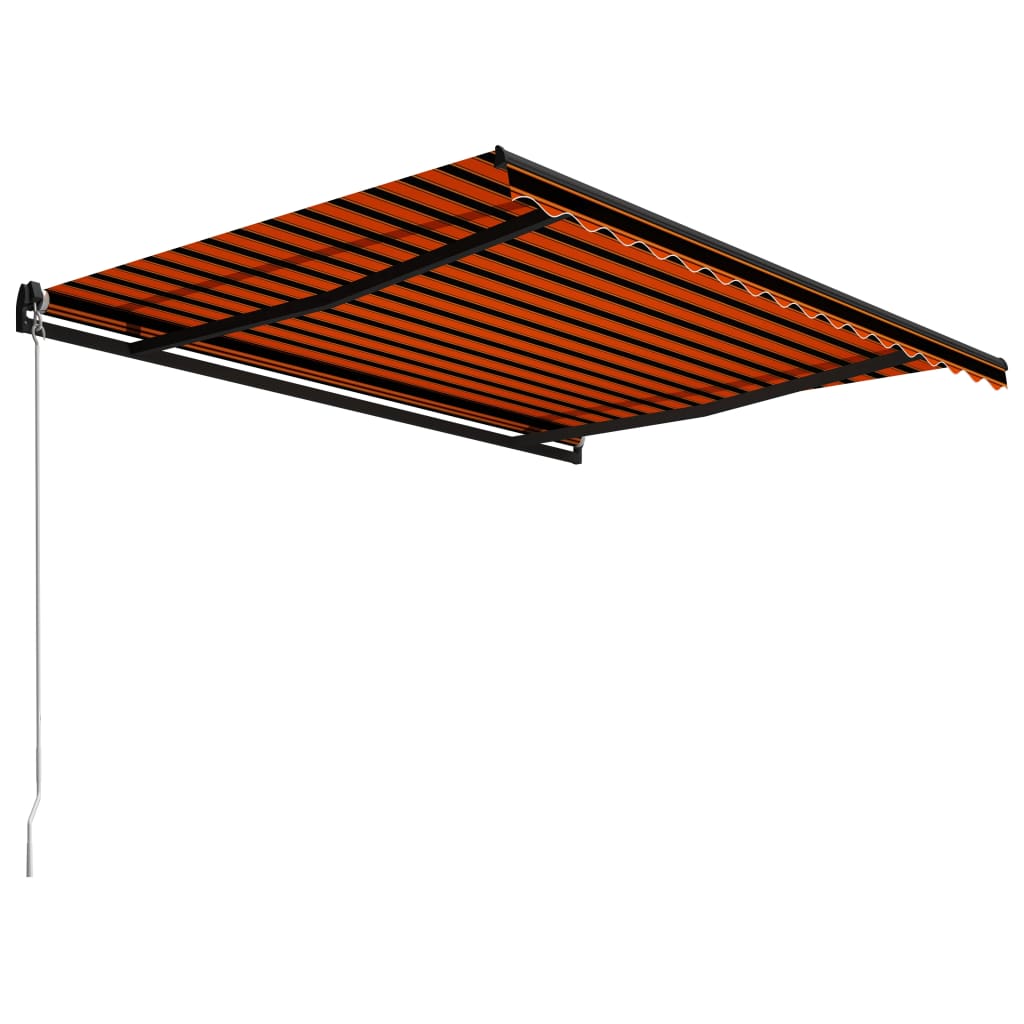 Luifel handmatig uittrekbaar 450x300 cm oranje en bruin is nu te koop bij PeponiXL, paradijselijk wonen!