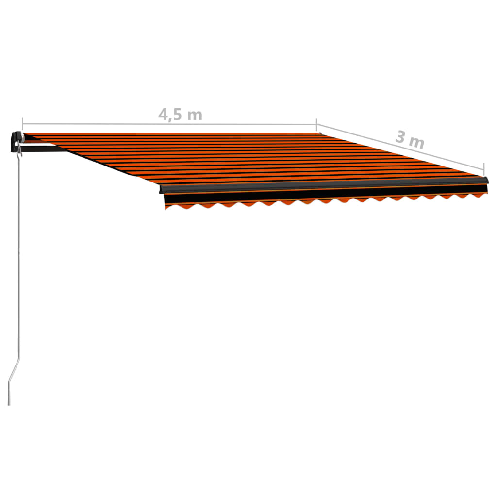Luifel handmatig uittrekbaar 450x300 cm oranje en bruin is nu te koop bij PeponiXL, paradijselijk wonen!
