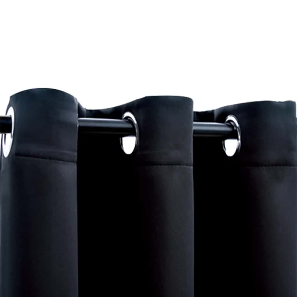 Verduisteringsgordijnen met ringen 2 stuks zwart 97x213 cm stof is nu te koop bij PeponiXL, paradijselijk wonen!