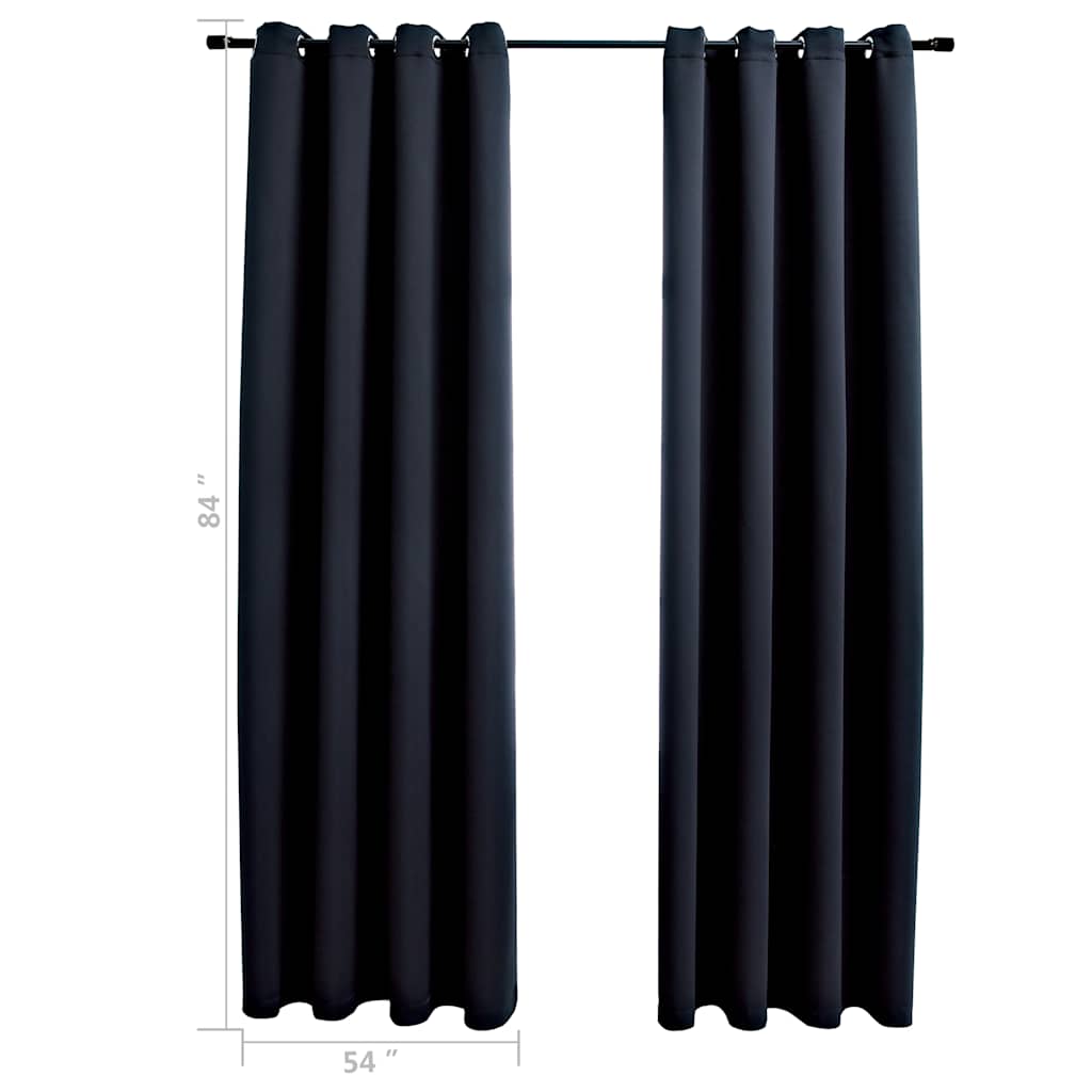 Verduisteringsgordijnen met ringen 2 stuks zwart 137x213 cm stof is nu te koop bij PeponiXL, paradijselijk wonen!