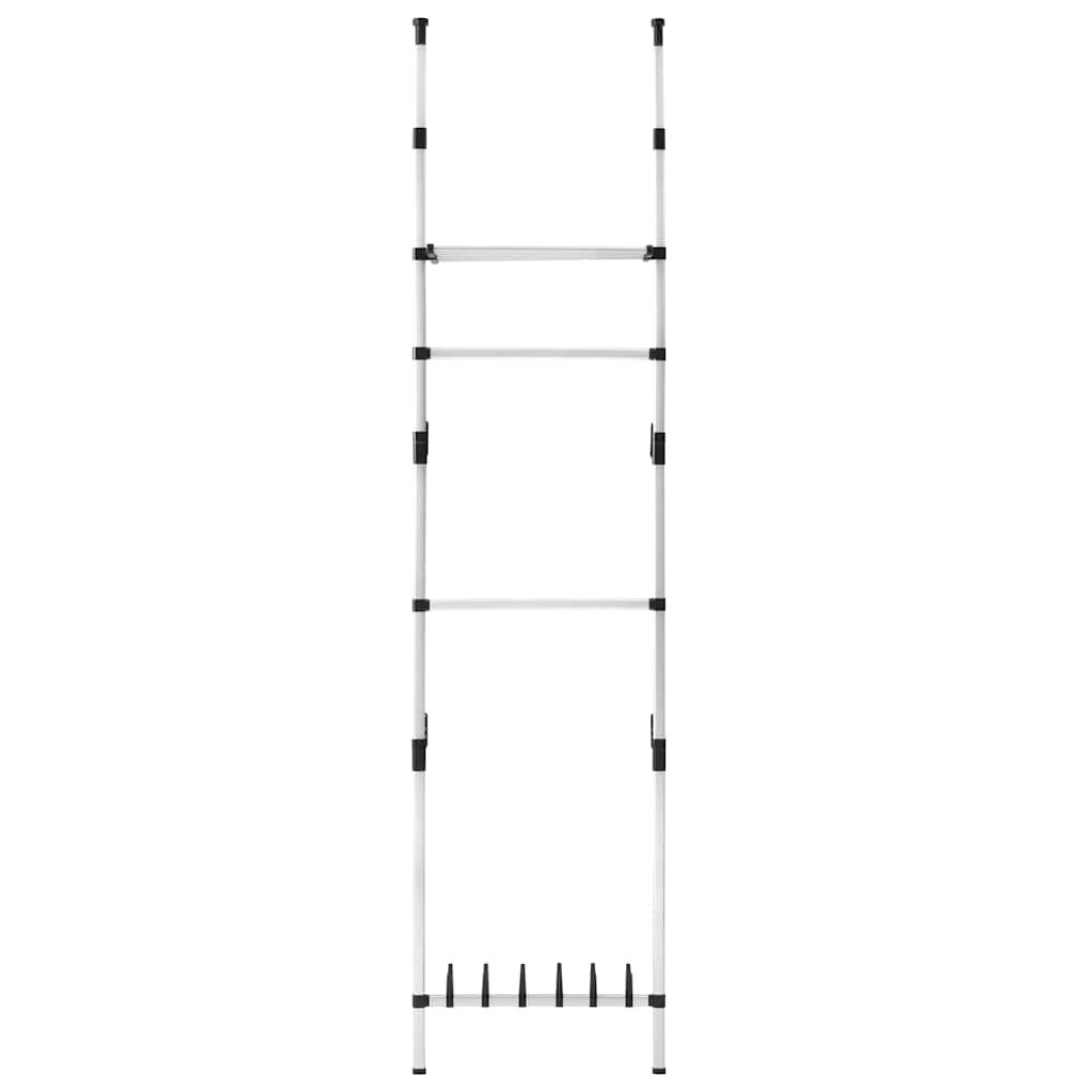 Kledingkastsysteem met stangen en schap telescopisch aluminium is nu te koop bij PeponiXL, paradijselijk wonen!