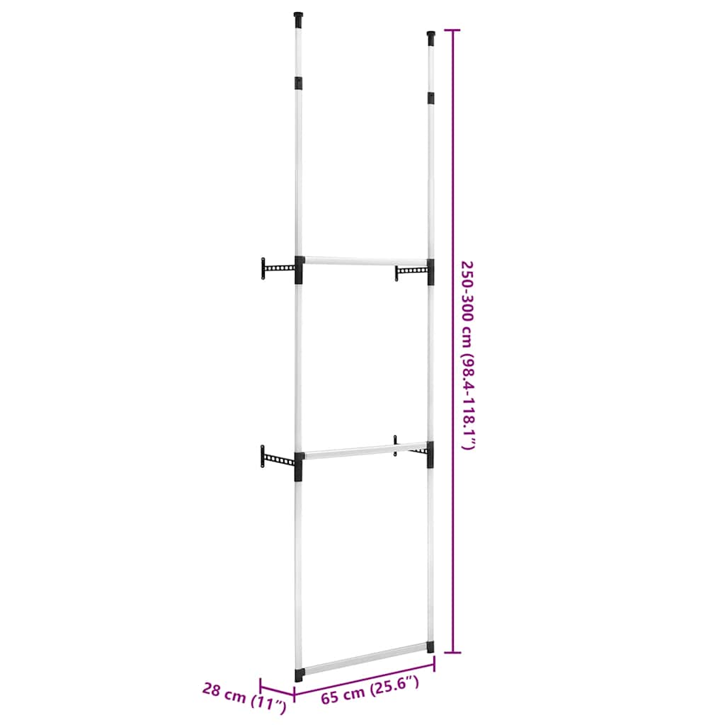 Kledingkastsysteem met stangen telescopisch aluminium is nu te koop bij PeponiXL, paradijselijk wonen!