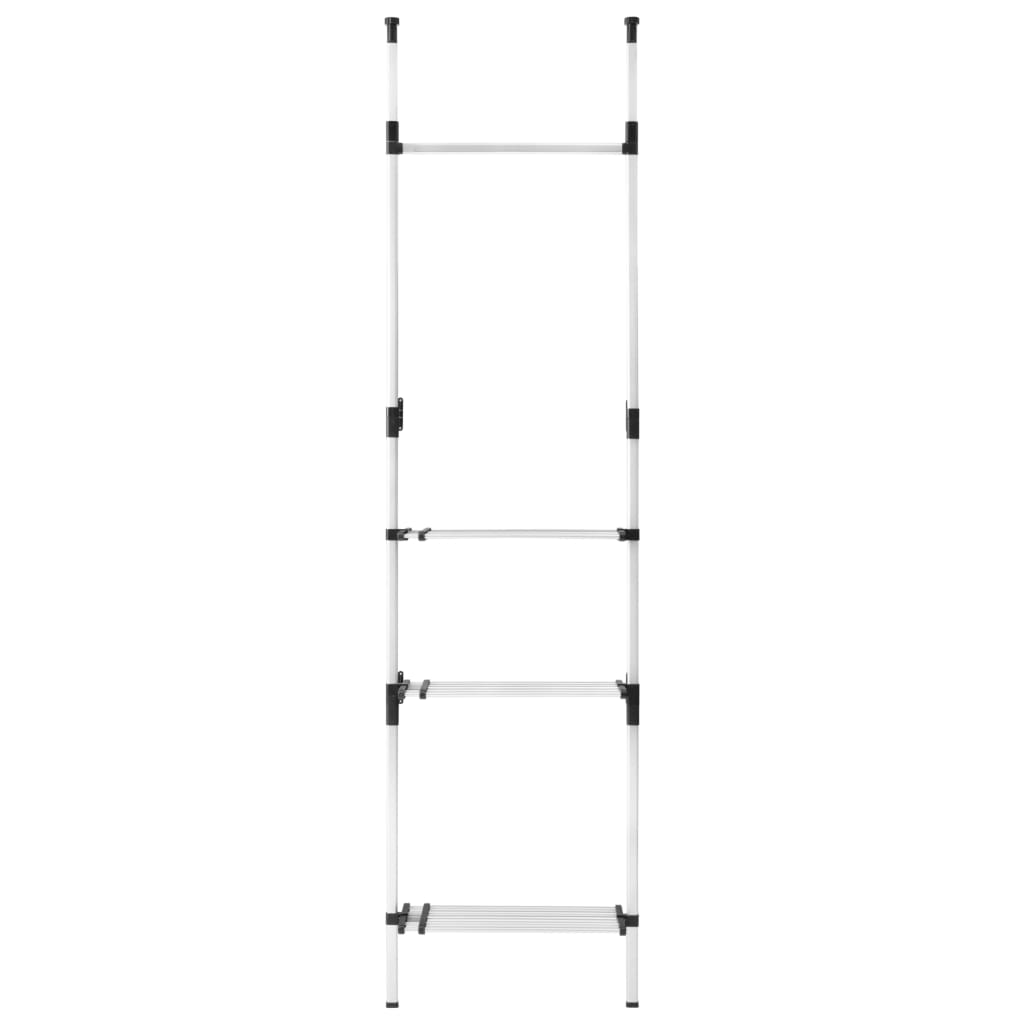 Kledingkastsysteem met stangen en schap telescopisch aluminium is nu te koop bij PeponiXL, paradijselijk wonen!