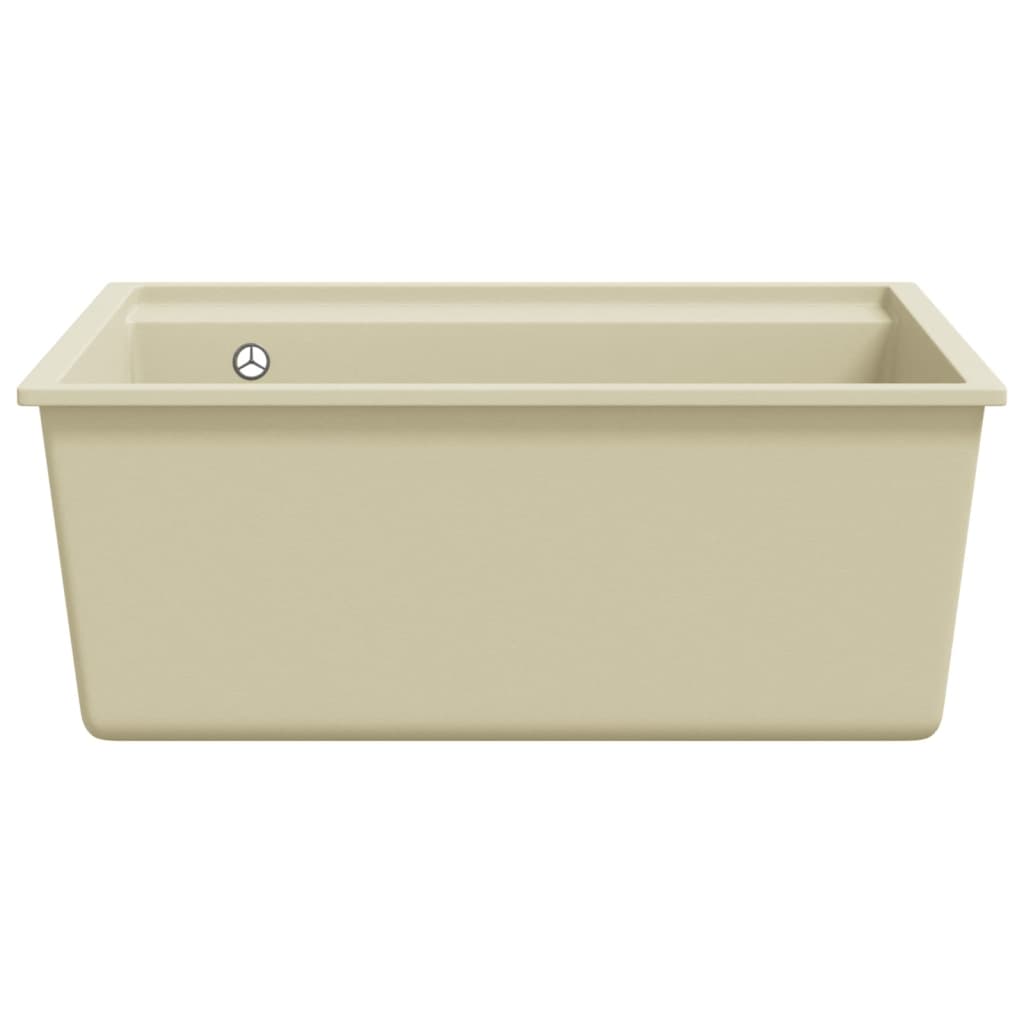 Gootsteen met overloopgat graniet beige is nu te koop bij PeponiXL, paradijselijk wonen!