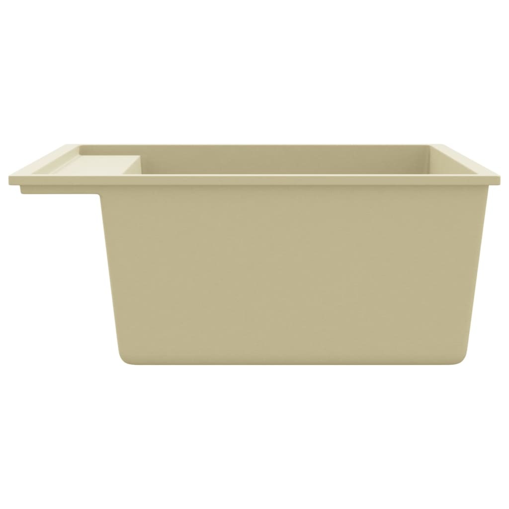 Gootsteen met overloopgat graniet beige is nu te koop bij PeponiXL, paradijselijk wonen!