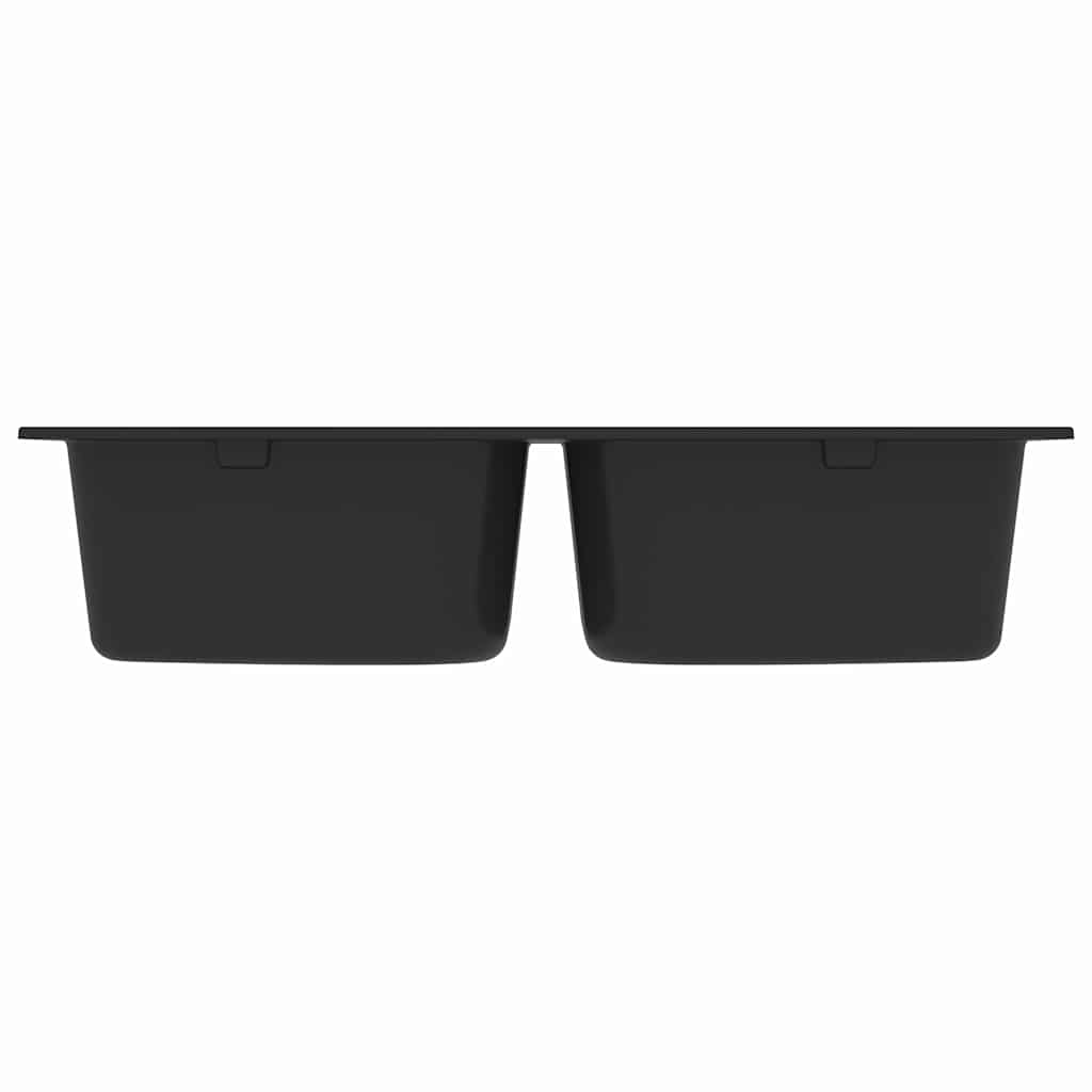 Keukenwasbak Zwart 76 x 48 x 30 cm Graniet is nu te koop bij PeponiXL, paradijselijk wonen!