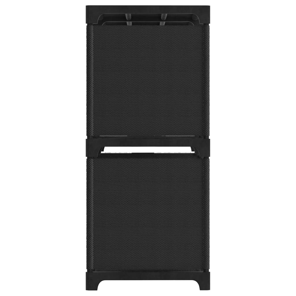 Kast met 4 vakken 69x30x72,5 cm stof zwart is nu te koop bij PeponiXL, paradijselijk wonen!