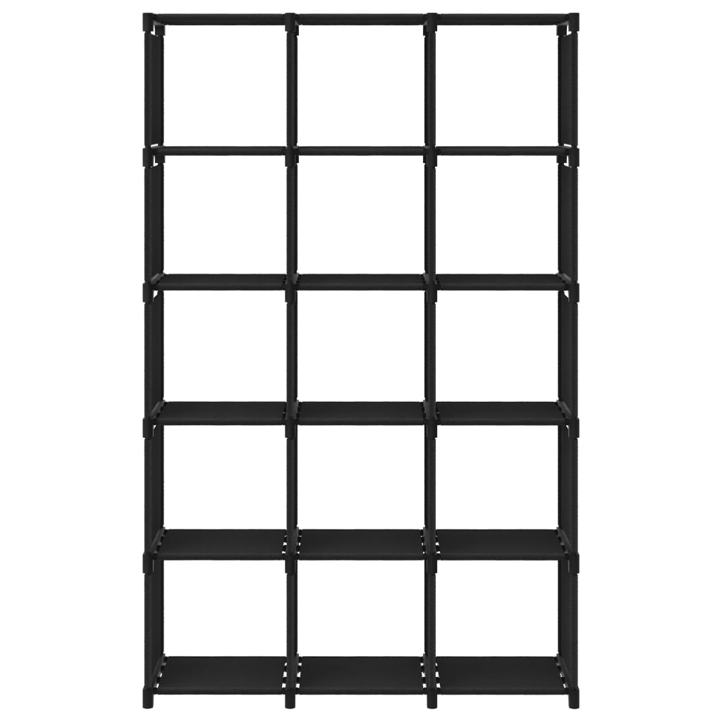 Kast met 15 vakken 103x30x175,5 cm stof zwart is nu te koop bij PeponiXL, paradijselijk wonen!