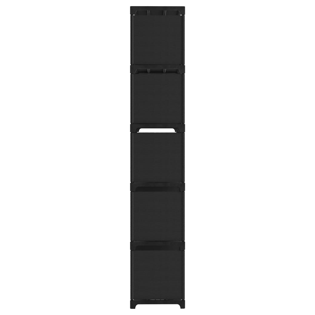 Kast met 15 vakken 103x30x175,5 cm stof zwart is nu te koop bij PeponiXL, paradijselijk wonen!