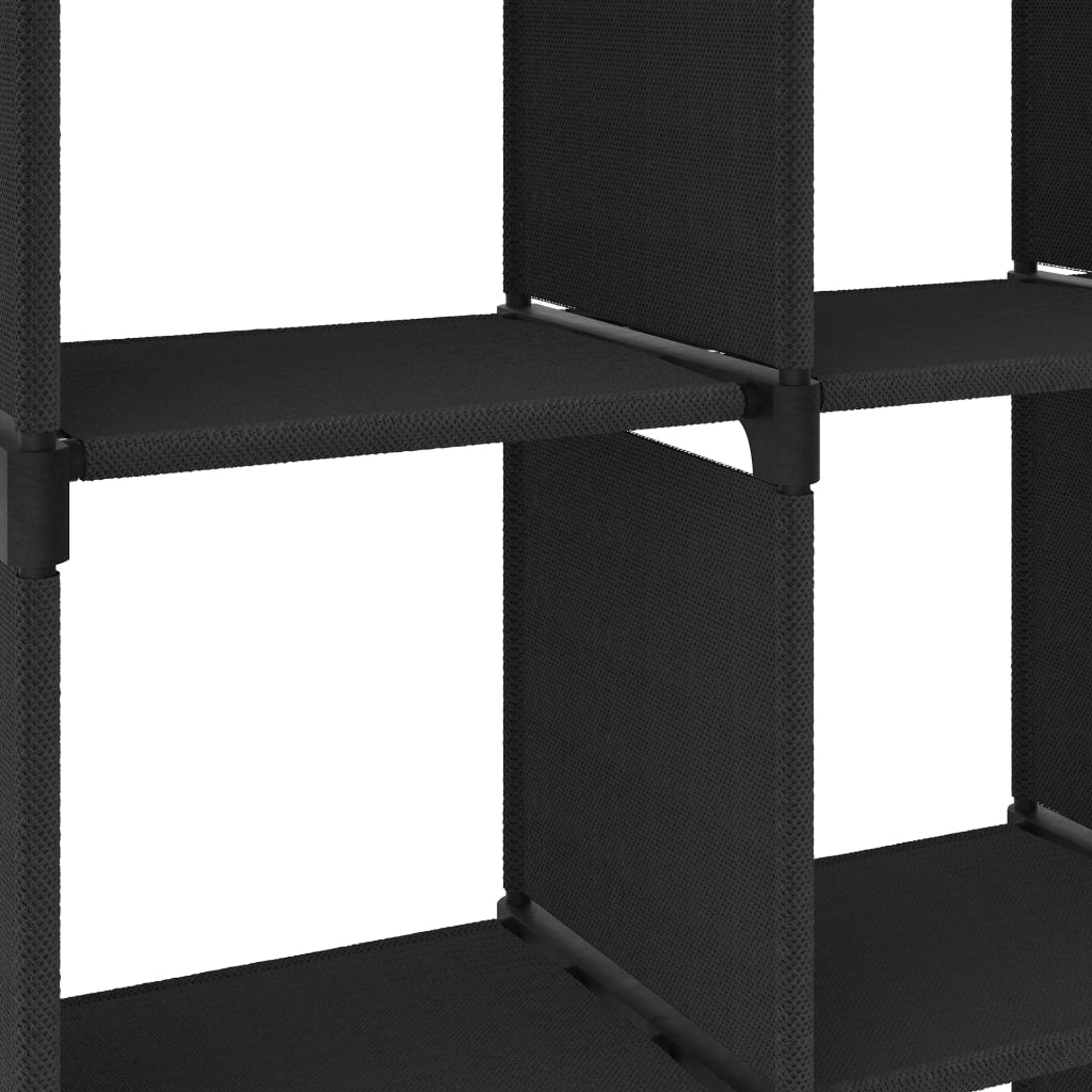 Kast met 15 vakken 103x30x175,5 cm stof zwart is nu te koop bij PeponiXL, paradijselijk wonen!