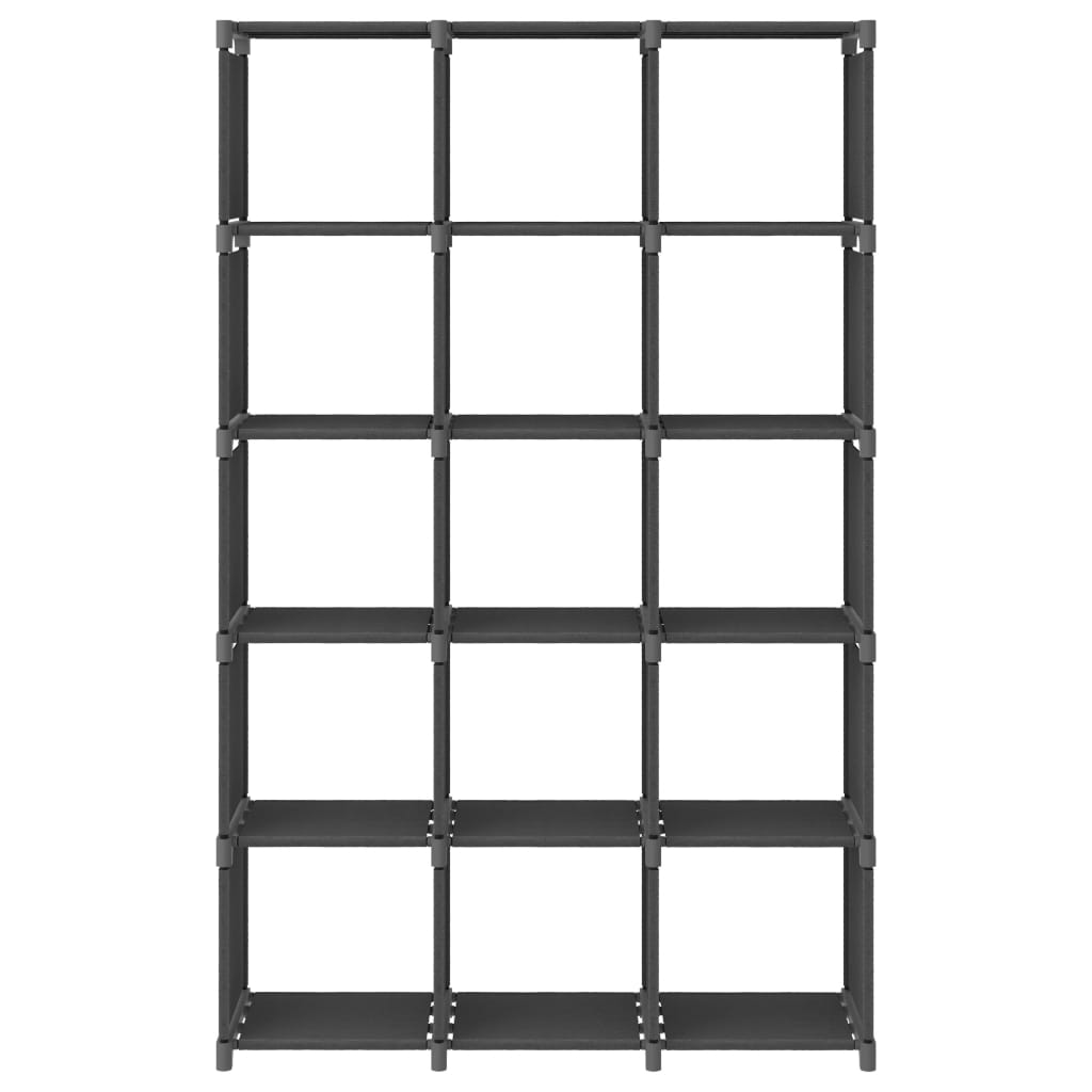 Kast met 15 vakken 103x30x175,5 cm stof grijs is nu te koop bij PeponiXL, paradijselijk wonen!