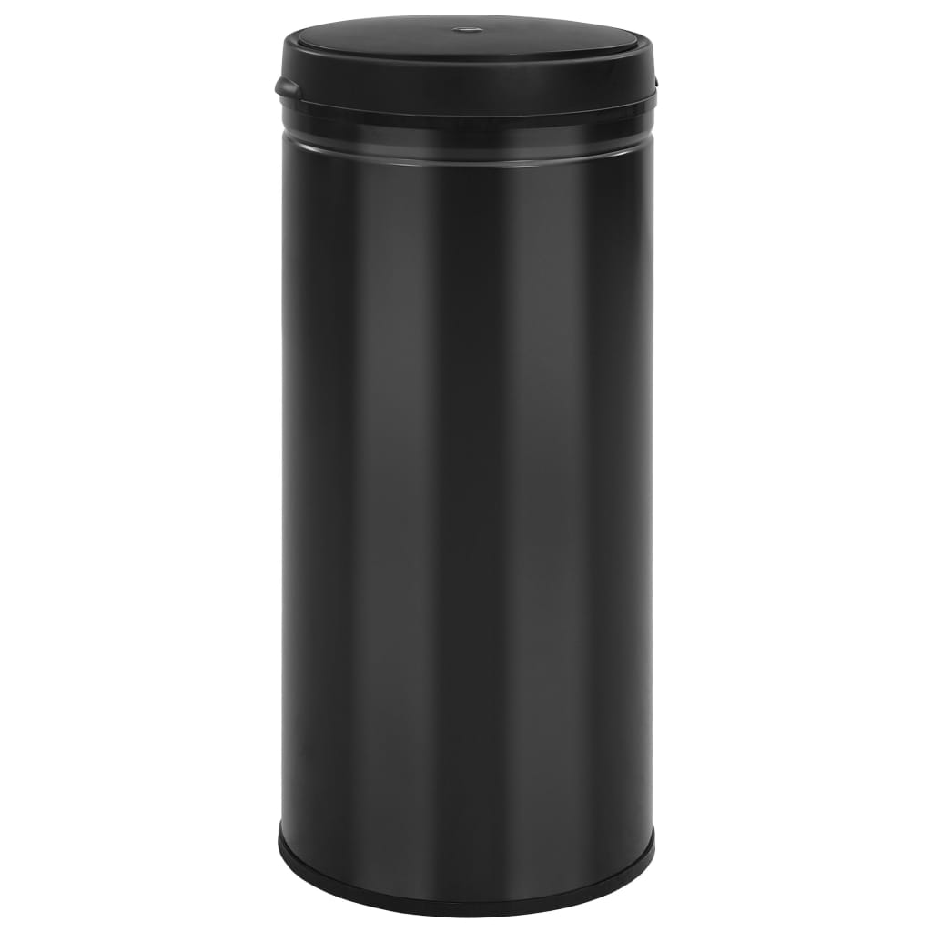 Prullenbak met automatische sensor 80 L koolstofstaal zwart is nu te koop bij PeponiXL, paradijselijk wonen!