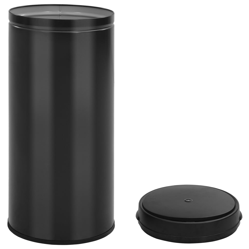 Prullenbak met automatische sensor 80 L koolstofstaal zwart is nu te koop bij PeponiXL, paradijselijk wonen!