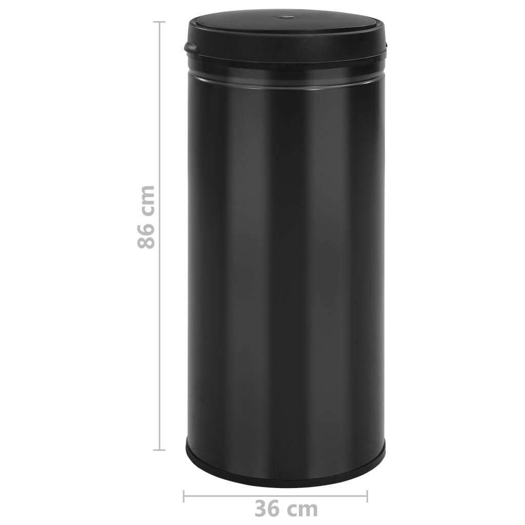 Prullenbak met automatische sensor 80 L koolstofstaal zwart is nu te koop bij PeponiXL, paradijselijk wonen!