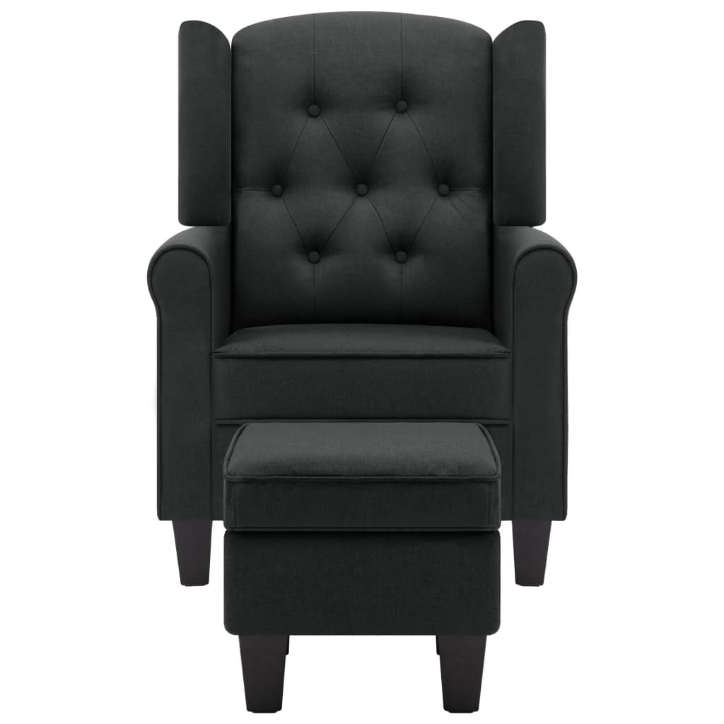 Fauteuil met voetenbankje stof donkergrijs is nu te koop bij PeponiXL, paradijselijk wonen!