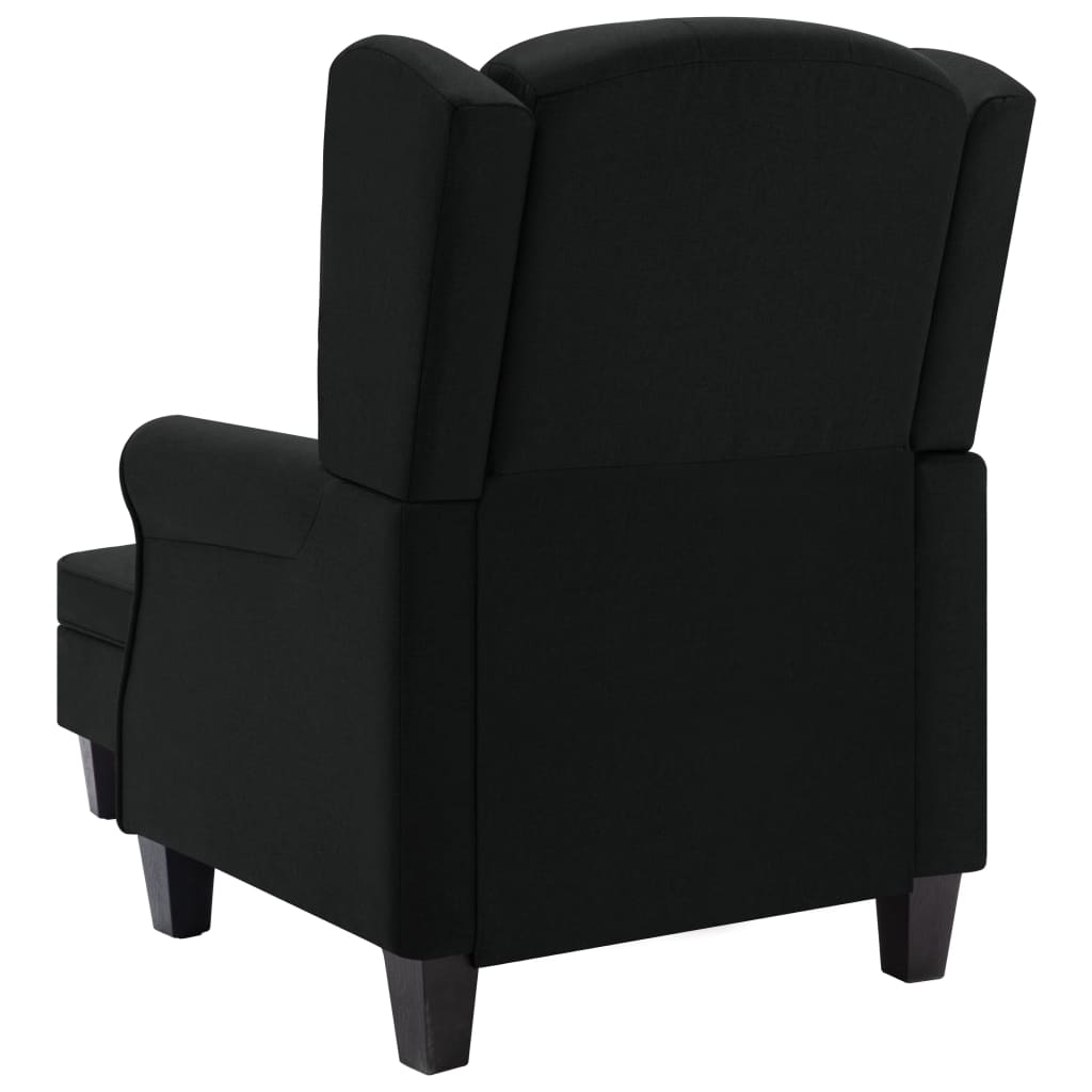 Fauteuil met voetenbankje stof zwart is nu te koop bij PeponiXL, paradijselijk wonen!