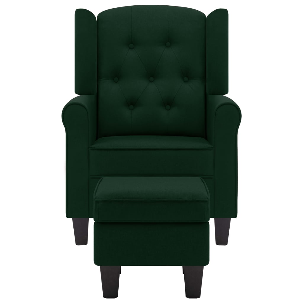 Fauteuil met voetenbankje stof donkergroen is nu te koop bij PeponiXL, paradijselijk wonen!