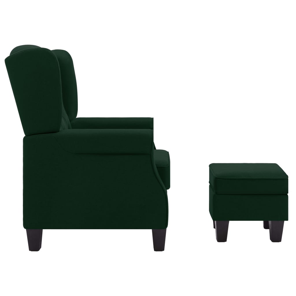 Fauteuil met voetenbankje stof donkergroen is nu te koop bij PeponiXL, paradijselijk wonen!