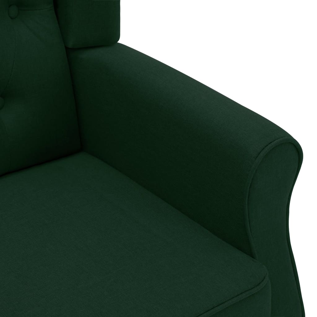 Fauteuil met voetenbankje stof donkergroen is nu te koop bij PeponiXL, paradijselijk wonen!