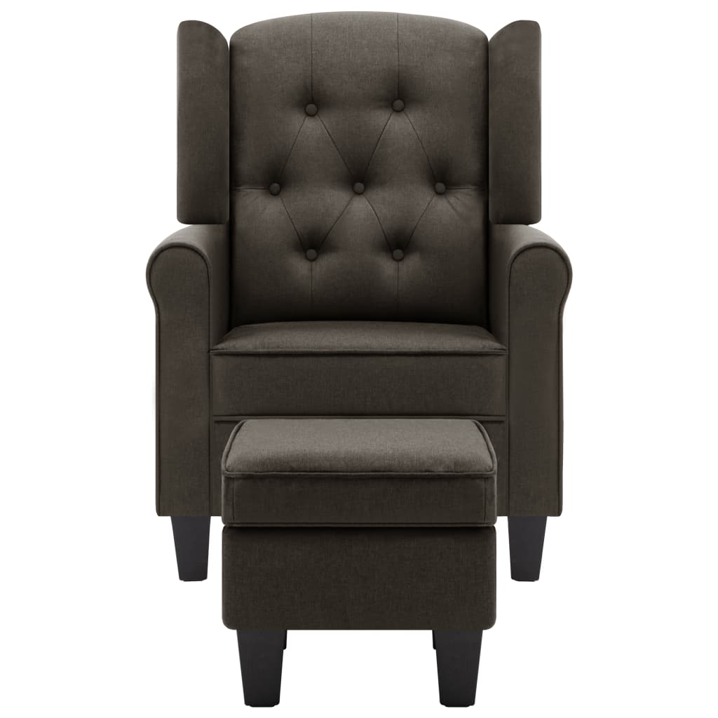 Fauteuil met voetenbankje stof taupe is nu te koop bij PeponiXL, paradijselijk wonen!