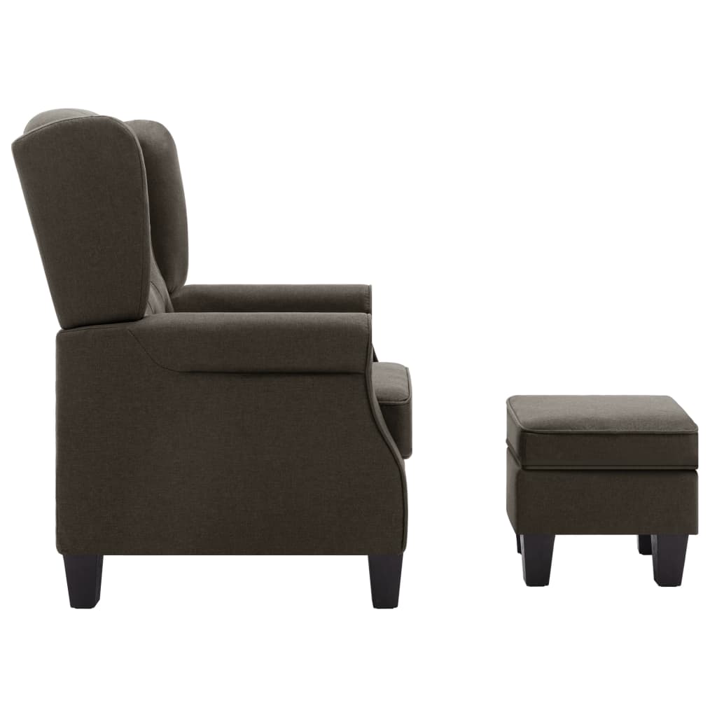 Fauteuil met voetenbankje stof taupe is nu te koop bij PeponiXL, paradijselijk wonen!