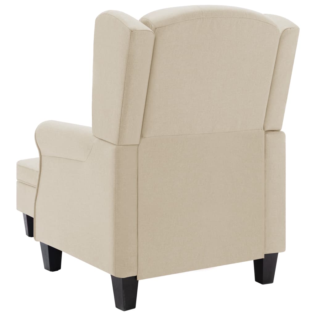 Fauteuil met voetenbankje stof crèmekleurig is nu te koop bij PeponiXL, paradijselijk wonen!