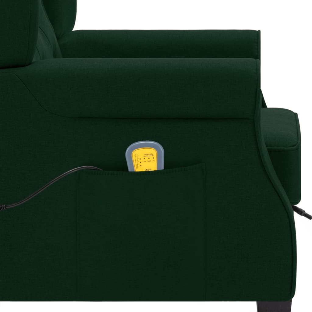 Massagestoel met voetenbankje stof donkergroen is nu te koop bij PeponiXL, paradijselijk wonen!