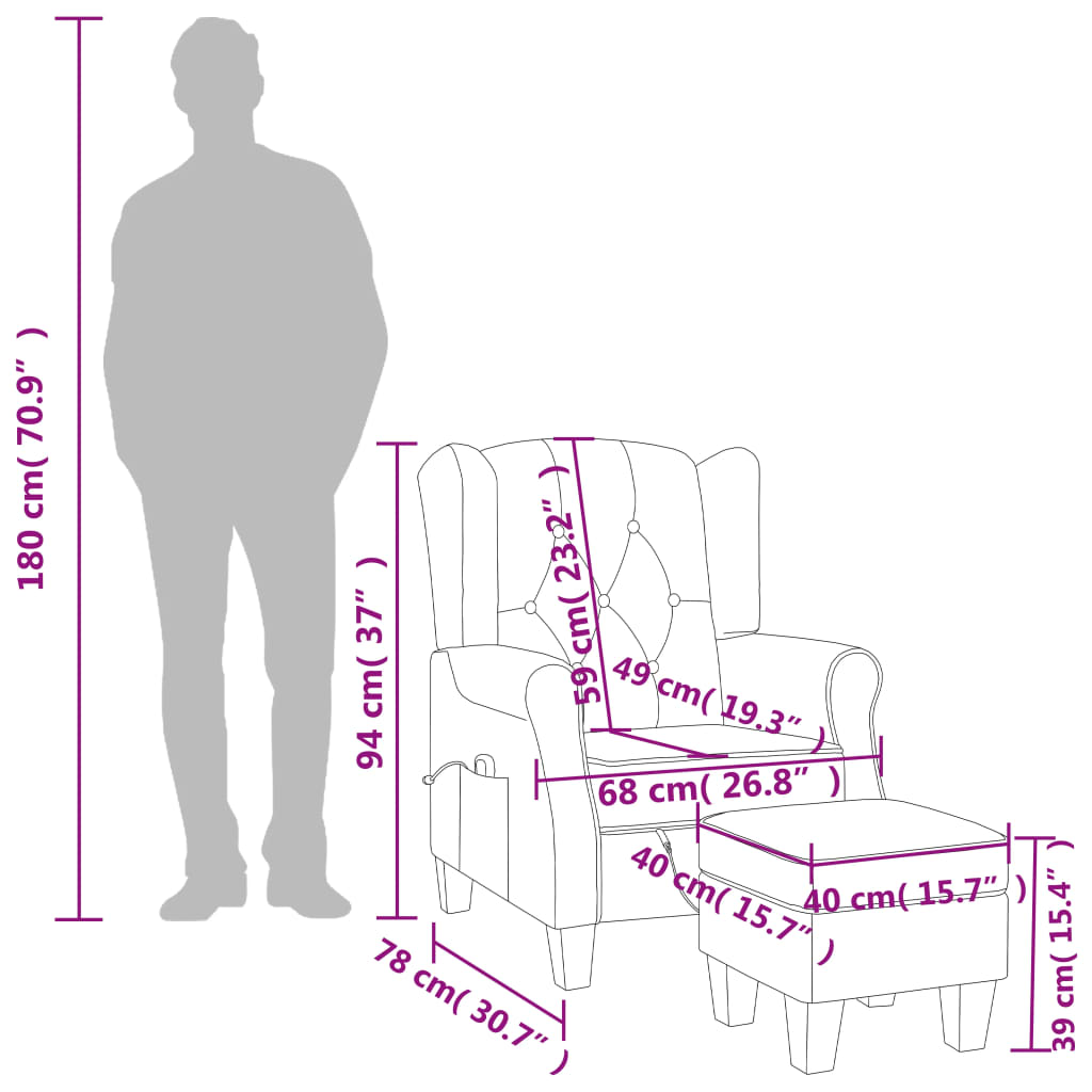 Massagestoel met voetenbankje stof donkergroen is nu te koop bij PeponiXL, paradijselijk wonen!