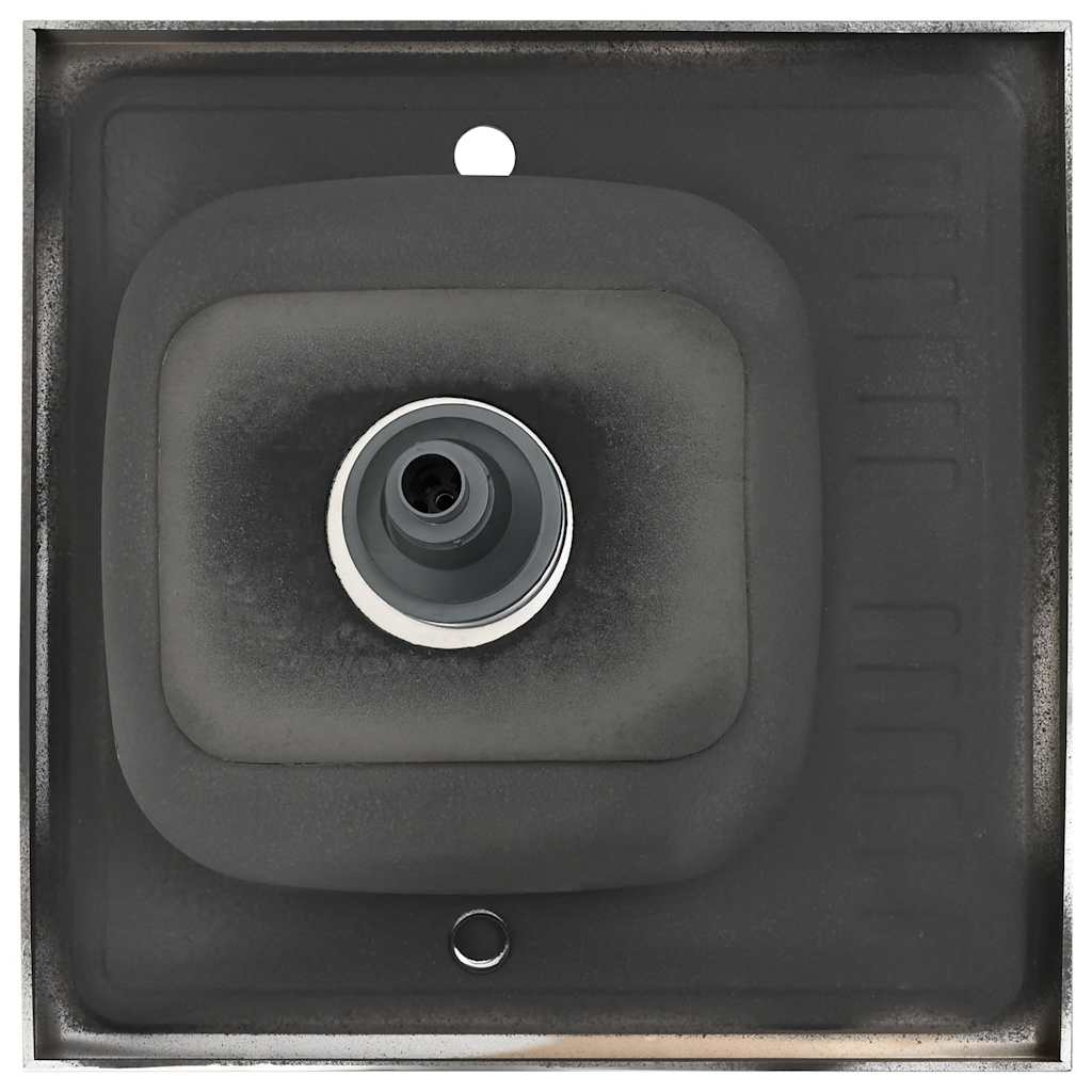 Gootsteen met afvoerset 600x600x155 mm roestvrij staal zilver is nu te koop bij PeponiXL, paradijselijk wonen!