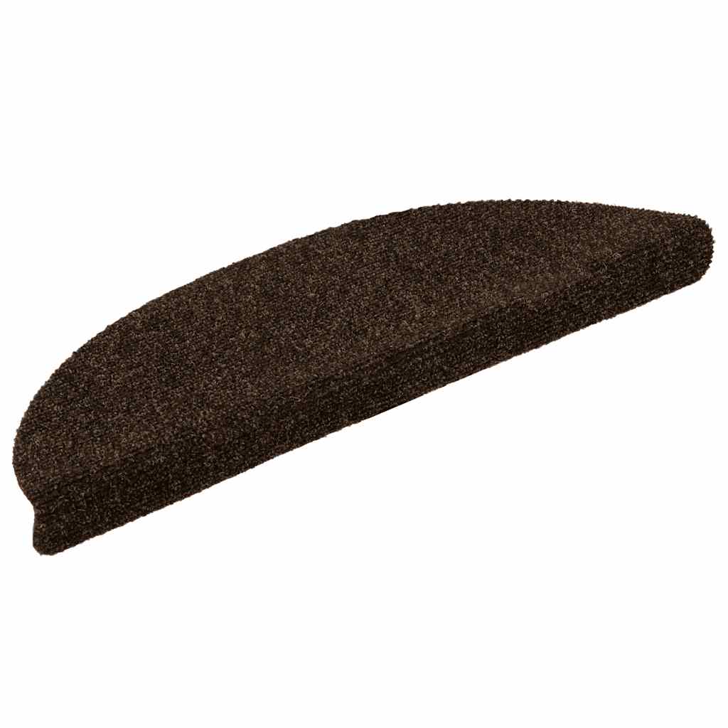 Trapmatten zelfklevend 15 stuks 56x17x3 cm bruin halfrond