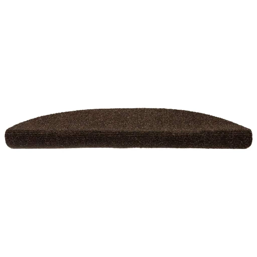 Trapmatten zelfklevend 15 stuks 56x17x3 cm bruin halfrond