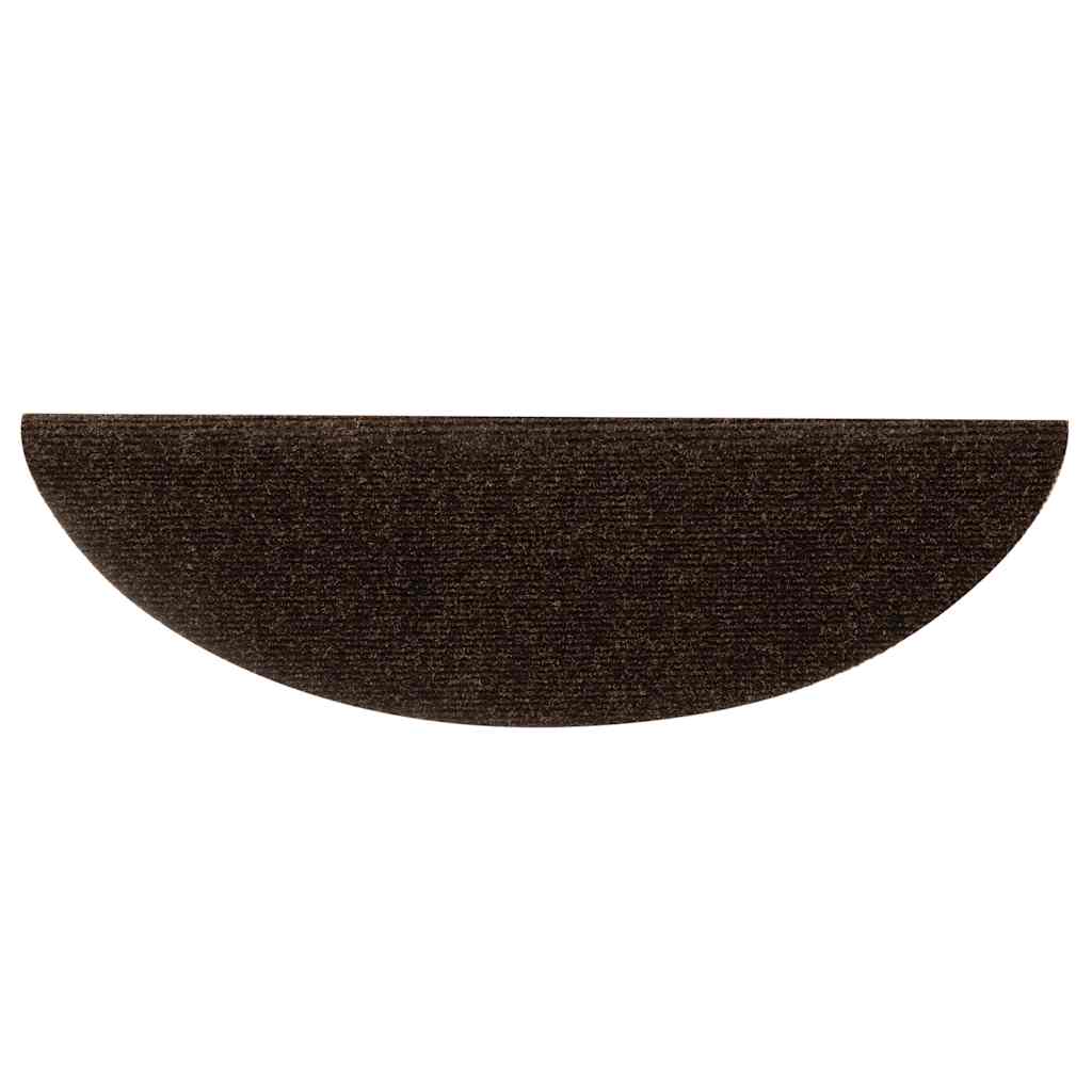 Trapmatten zelfklevend 15 stuks 56x17x3 cm bruin halfrond