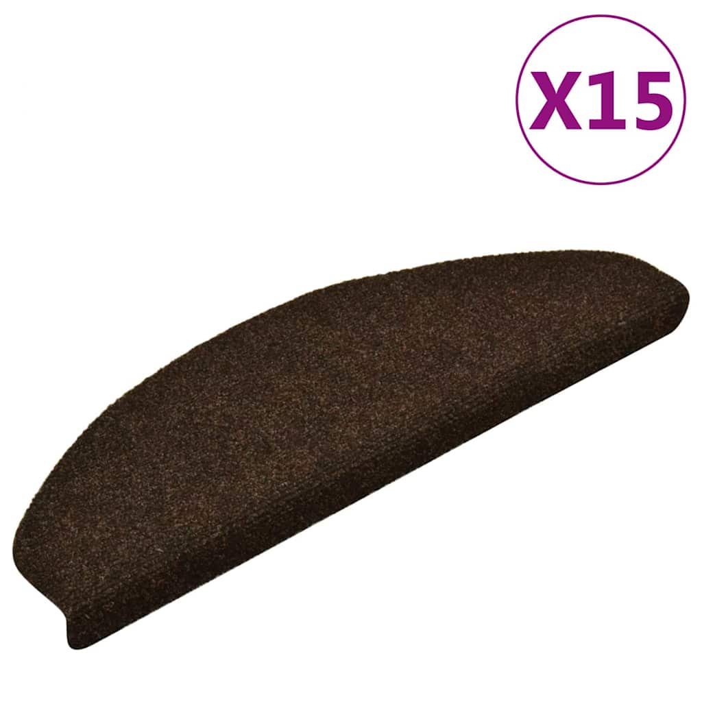 Trapmatten Zelfklevend 15 stuks 65x21x4 cm Bruin Halfrond Groot