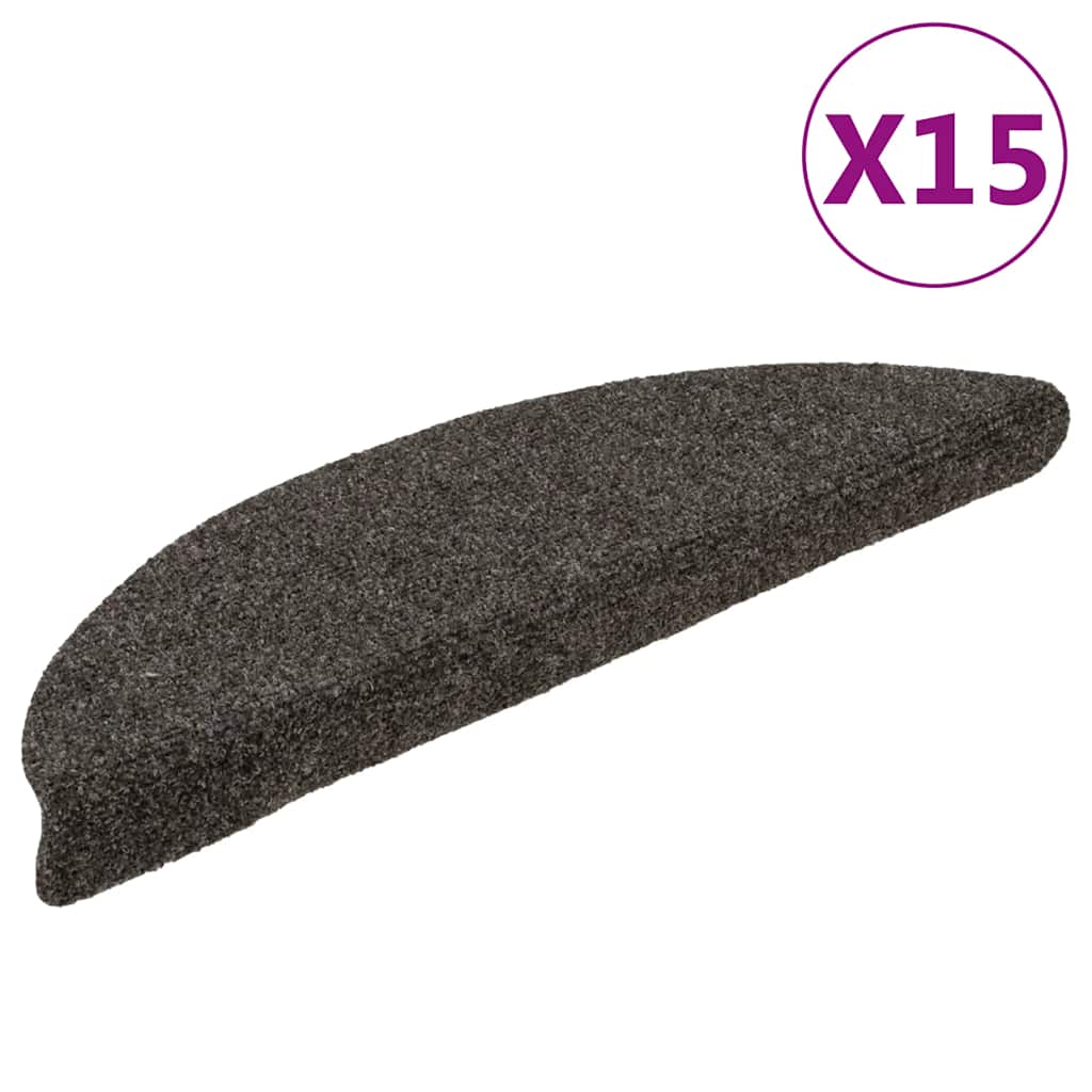 Trapmatten Zelfklevend 15 stuks 56x17x3 cm Antraciet Halfrond is nu te koop bij PeponiXL, paradijselijk wonen!