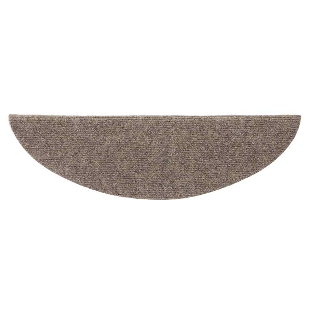 Trapmatten zelfklevend 15 stuks 56x17x3 cm beige halfrond