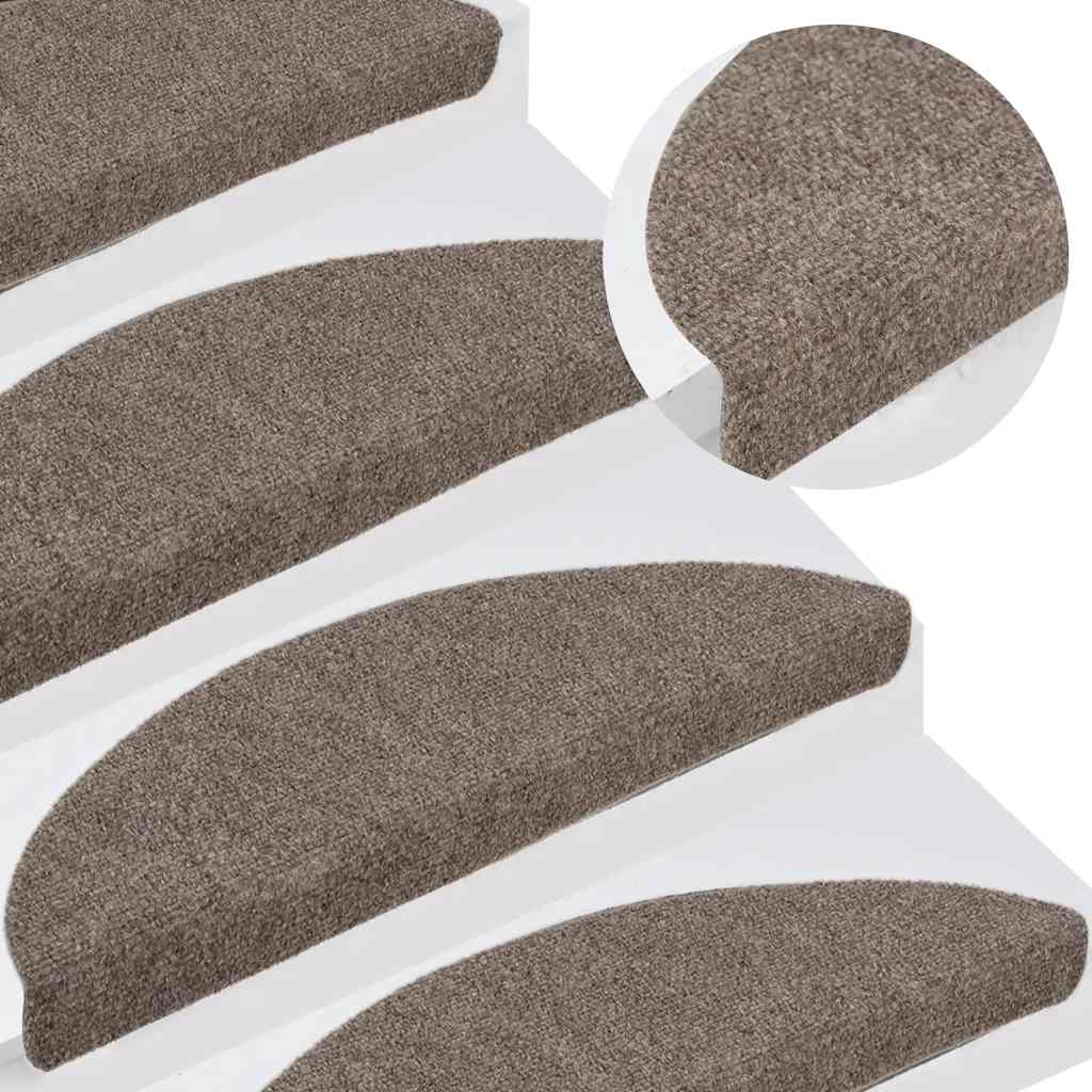 Trapmatten zelfklevend 15 stuks 56x17x3 cm beige halfrond