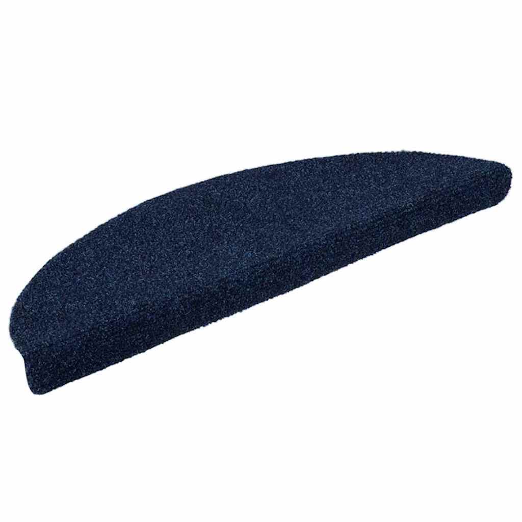 Trapmatten zelfklevend 15 stuks 56x17x3 cm marineblauw halfrond