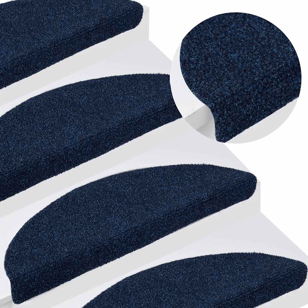 Trapmatten zelfklevend 15 stuks 65x21x4 cm marineblauw halfrond groot is nu te koop bij PeponiXL, paradijselijk wonen!