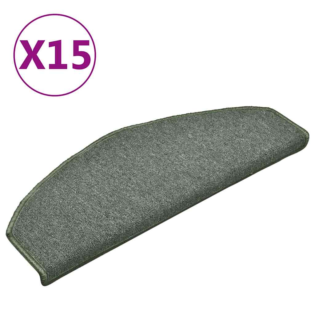 Trapmatten 15 st 65x24x4 cm Donkergroen Halfrond Groot