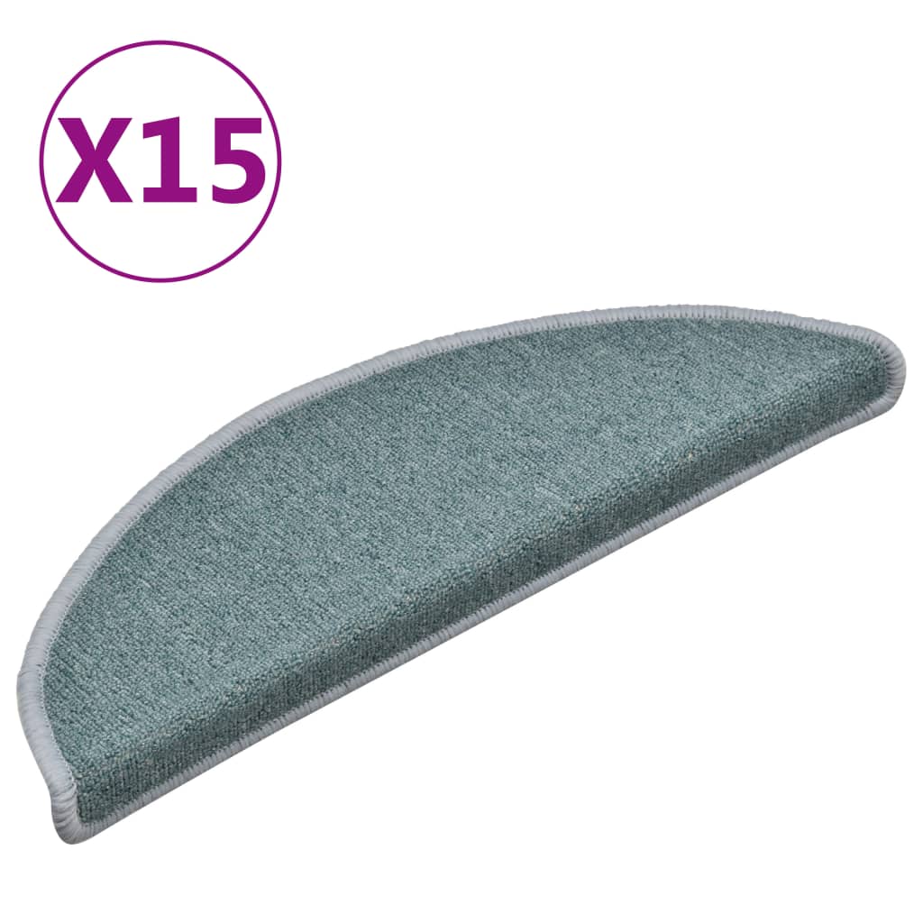Trapmatten 15 st 56x17x3 cm Zeeblauw Halfrond