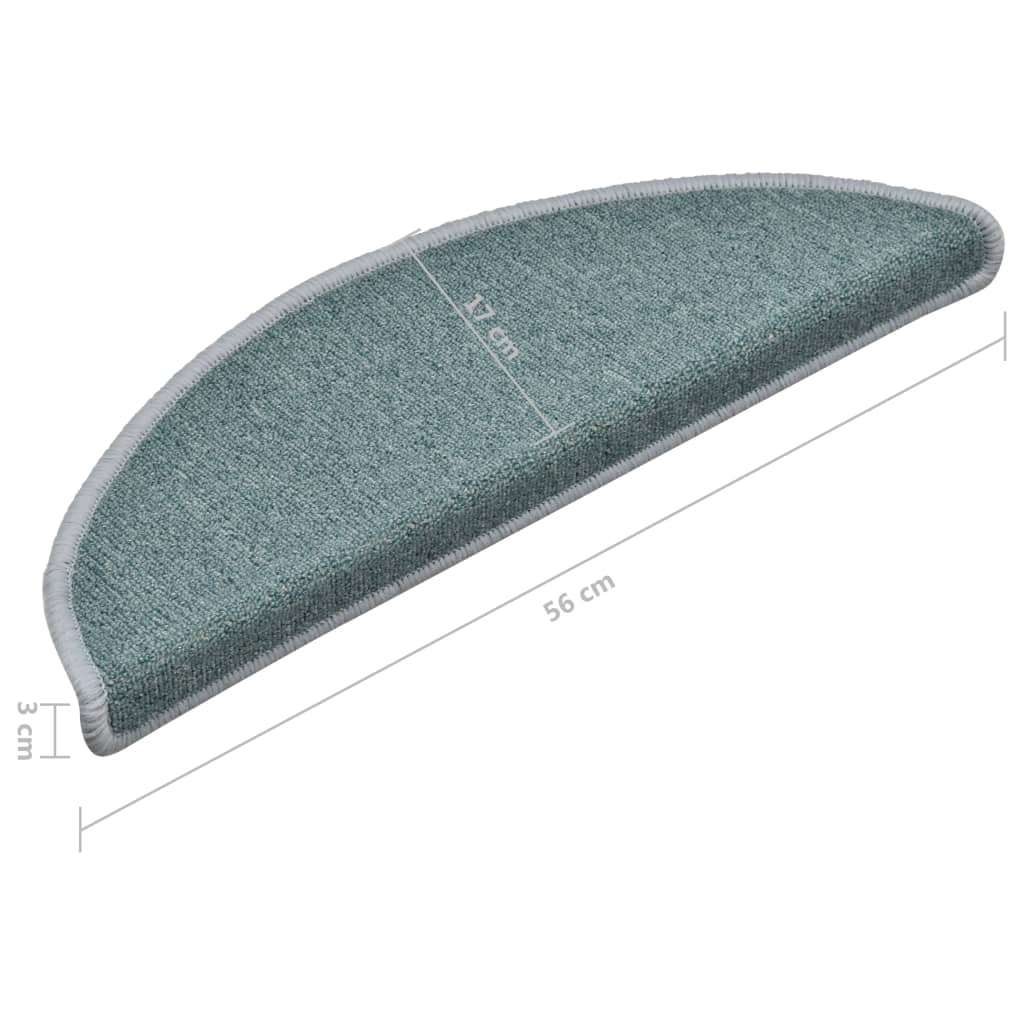 Trapmatten 15 st 56x17x3 cm Zeeblauw Halfrond