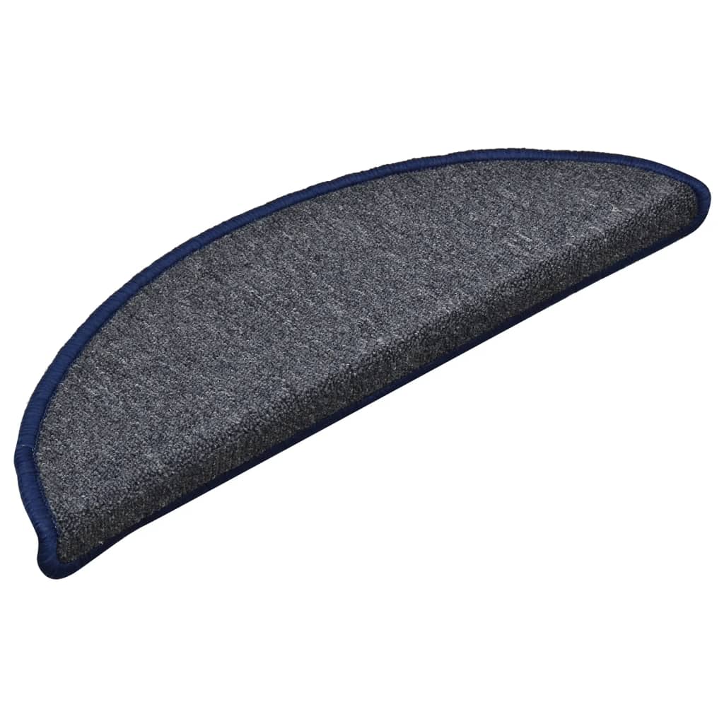 Trapmatten 15 st 56x17x3 cm donkergrijs en blauw halfrond