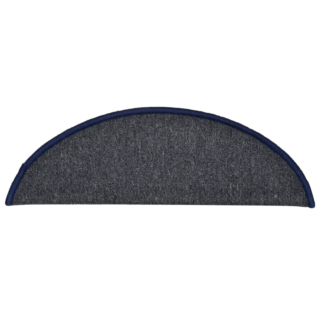 Trapmatten 15 st 56x17x3 cm donkergrijs en blauw halfrond
