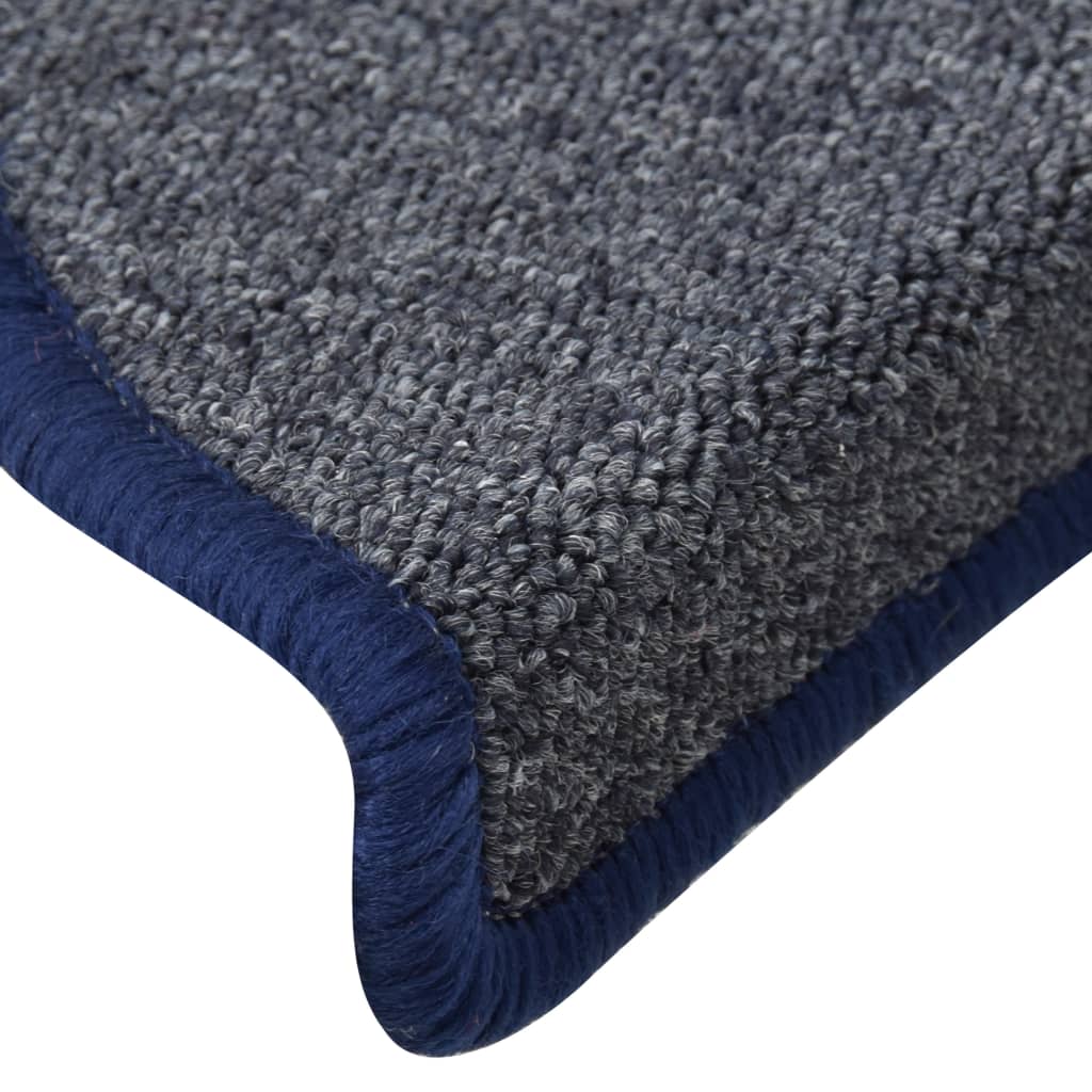 Trapmatten 15 st 56x17x3 cm donkergrijs en blauw halfrond