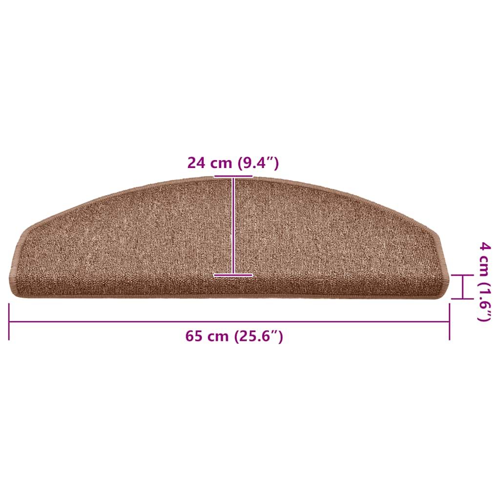 Trapmatten 15 st 65x24x4 cm Bruin Halfrond Groot