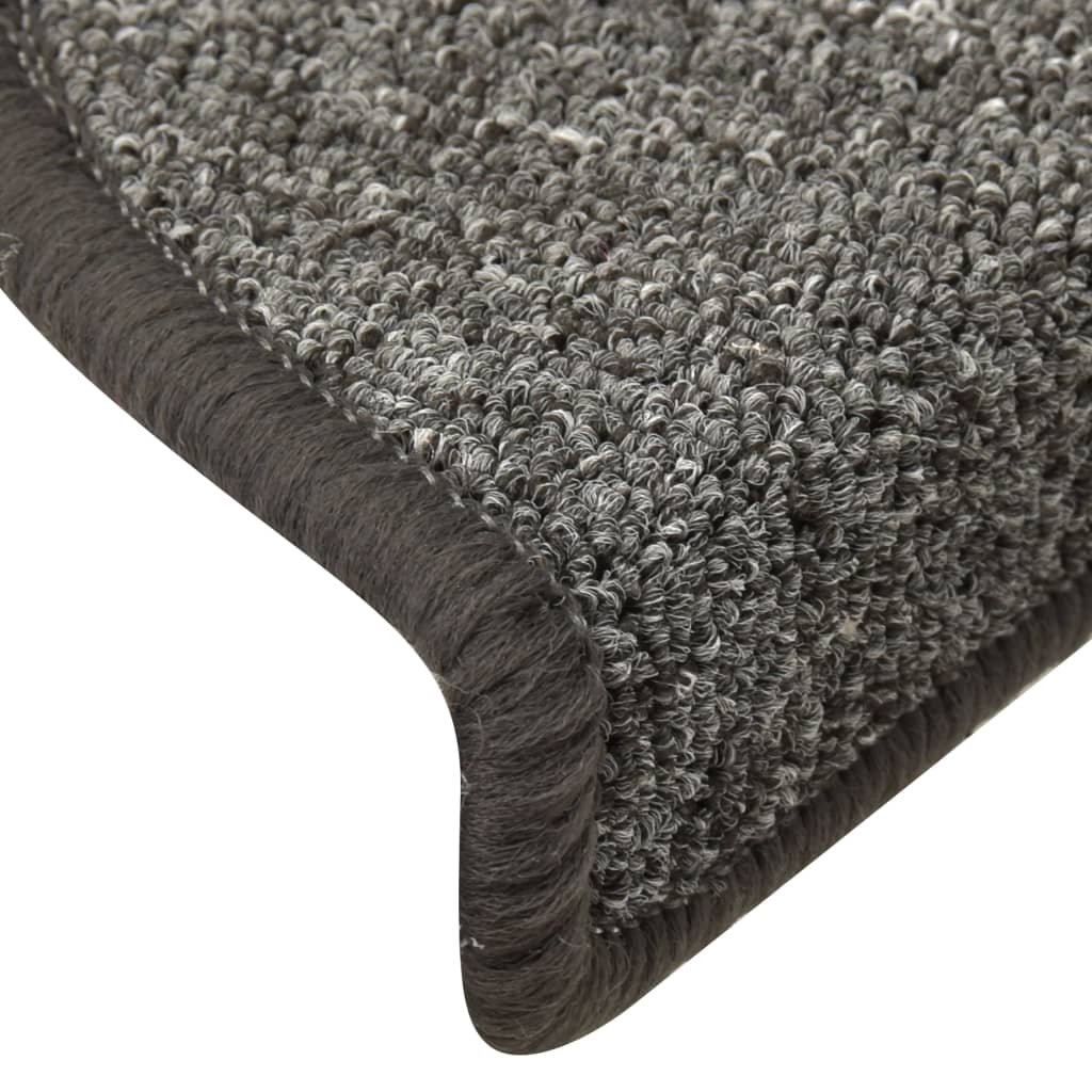 Trapmatten 15 st 56x17x3 cm donkergrijs halfrond